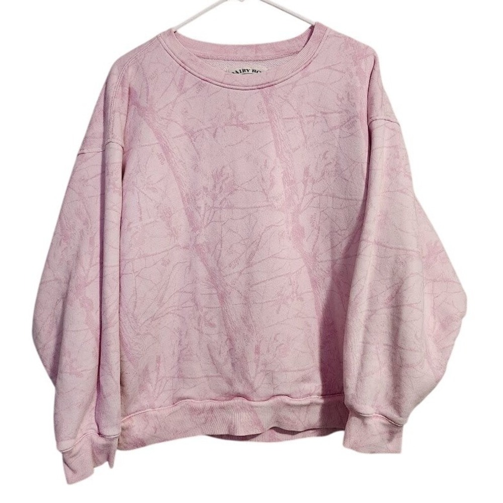 DAIRY BOY Bubblegum Camo Crewneck Sweatshirt Coquette Western M‎
